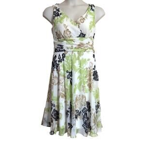 Scarlett Women's Multicolor Floral Print Chiffon Semi-Formal Midi Dress